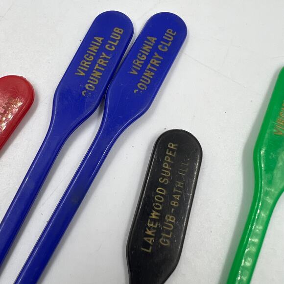 Large Vintage Lot Cocktail Stirrer Sticks Virginia Country Club Conrad Hilton - Picture 7 of 10